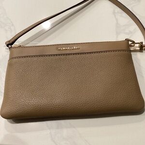 Michael Kors Convertible Tan Leather Wristlet